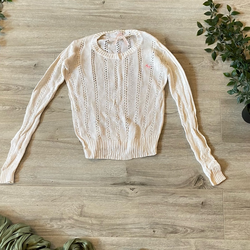 Abercrombie & Fitch Open-Weave Crewneck Sweater